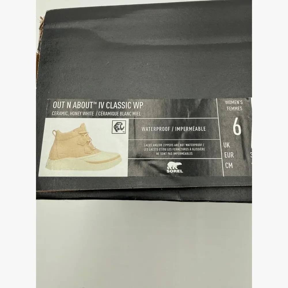 New! Sorel Women's Out N About IV Classic Waterproof Boot - Ceramic/Honey - 6